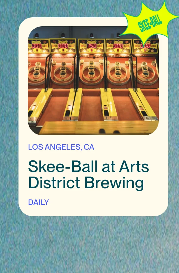 Los Angeles, ca Skee-Ball at Arts  District Brewing Daily
