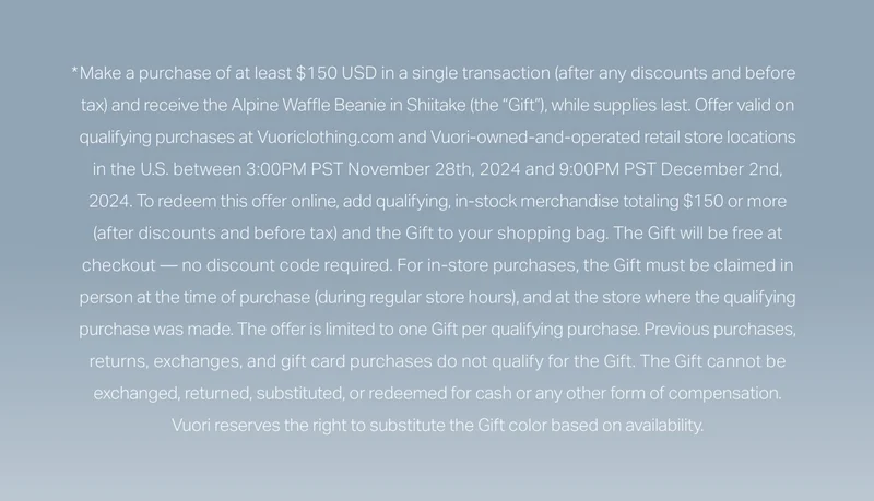 *Make a purchase of at least $150 USD in a single transaction.