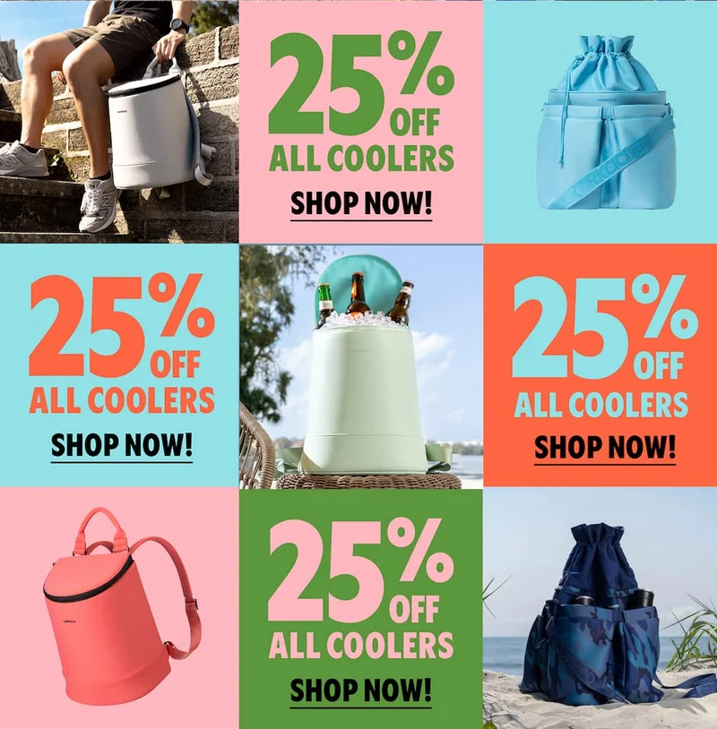 25% OFF ALL COOLERS! Shop the sale