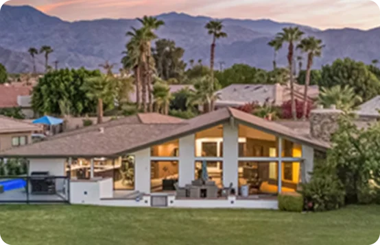 Unplug in a private home rental with panoramic mountain views and serene desert vibes near Joshua Tree National Park, California.