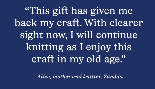 Alice, mother and knitter, Zambia Alice, mother and knitter, Zambia