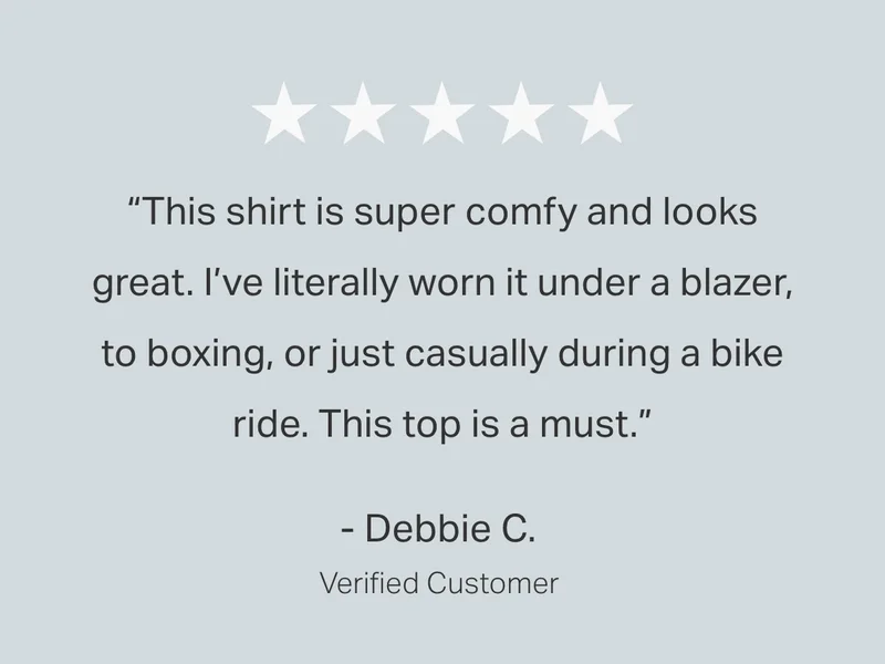 "This shirt is super comfy and looks great."