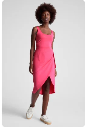 Intrigue Midi Dress in Carnation Pink