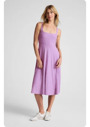 Featherweight At The Ready Square Neck Dress in Lilac Petal Heather