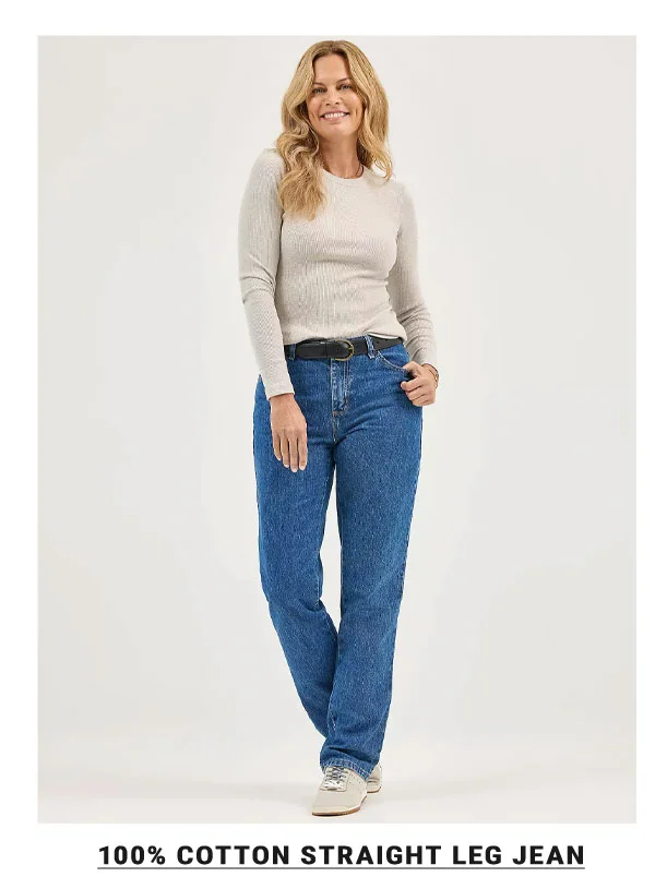 100% Cotton Straight Leg Jean