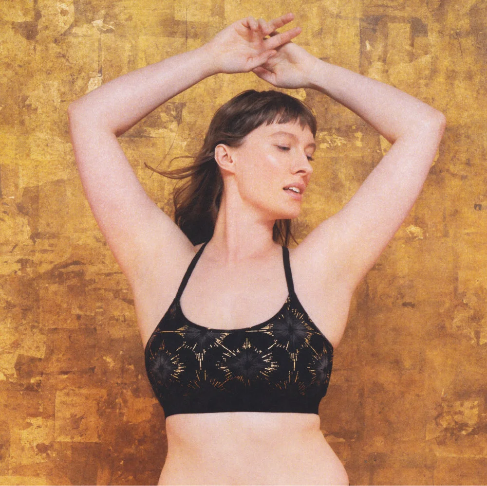 Image of Low Cut Soft Bra - Art Deco Star