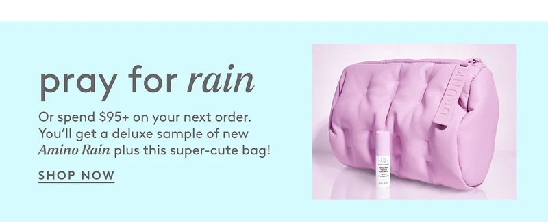 Get a free deluxe sample of new Amino Rain plus a cute bag with order $95+