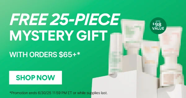 FREE 25-PIECE MYSTERY GIFT WITH ORDERS $65+
