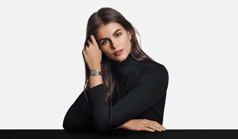 Kaia Gerber wearing OMEGA watch