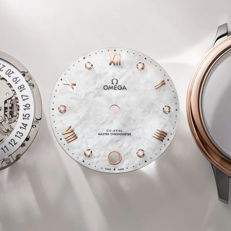 OMEGA dial in mother of pearl