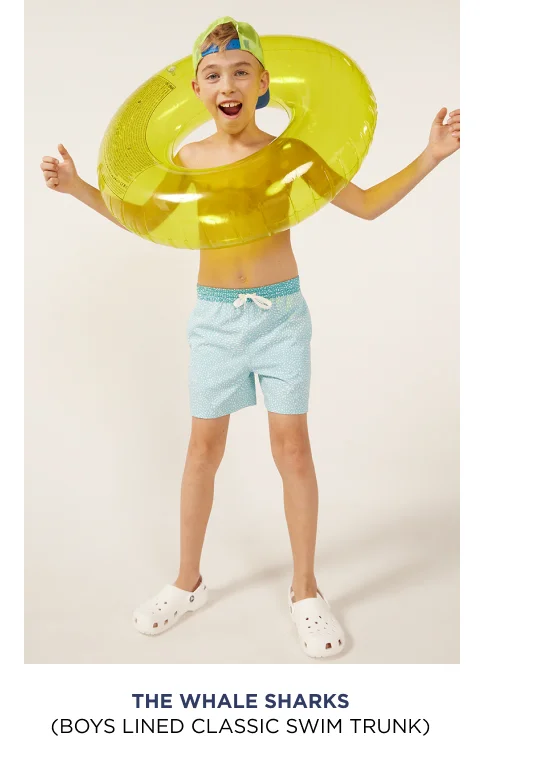 Boys Lined Classic Swim Trunk: The Whale Sharks