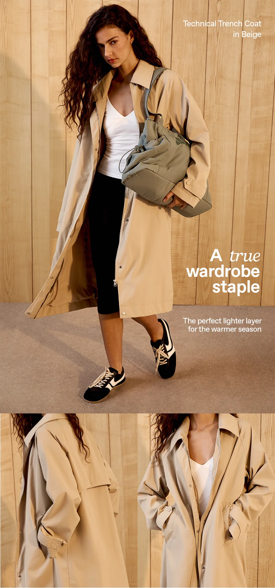 Technical Trench Coat - Beige