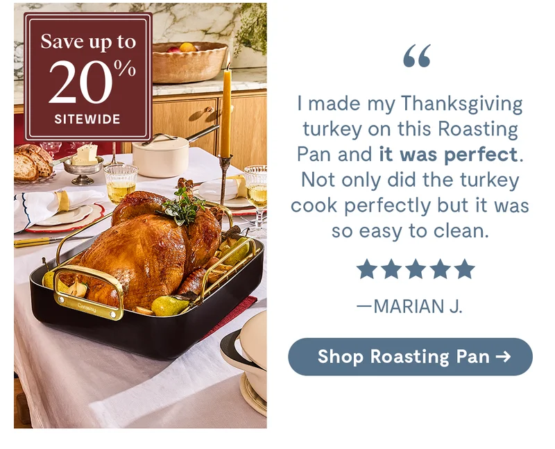 I made my Thanksgiving turkey on this Roasting Pan and it was perfect. Not only did the turkey cook perfectly but it was so easy to clean | Shop Roasting Pan
