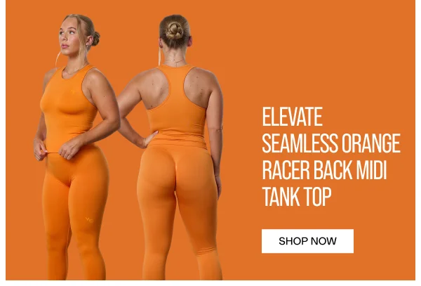 Elevate Seamless Orange Racer Back Midi Top