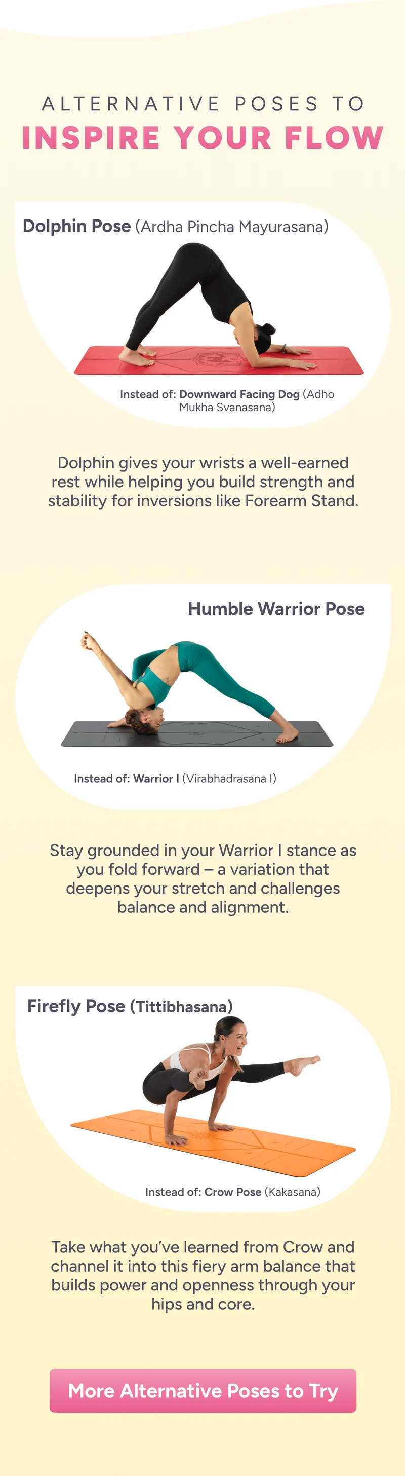 Alternative poses to inspire your flow