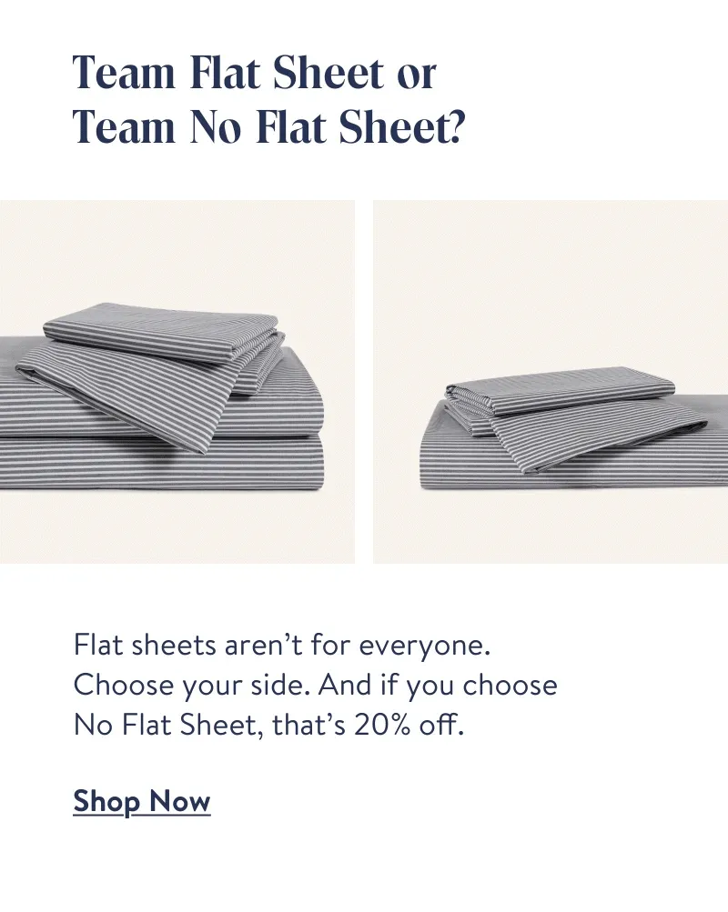 Team Flat Sheet or Team No Flat Sheet