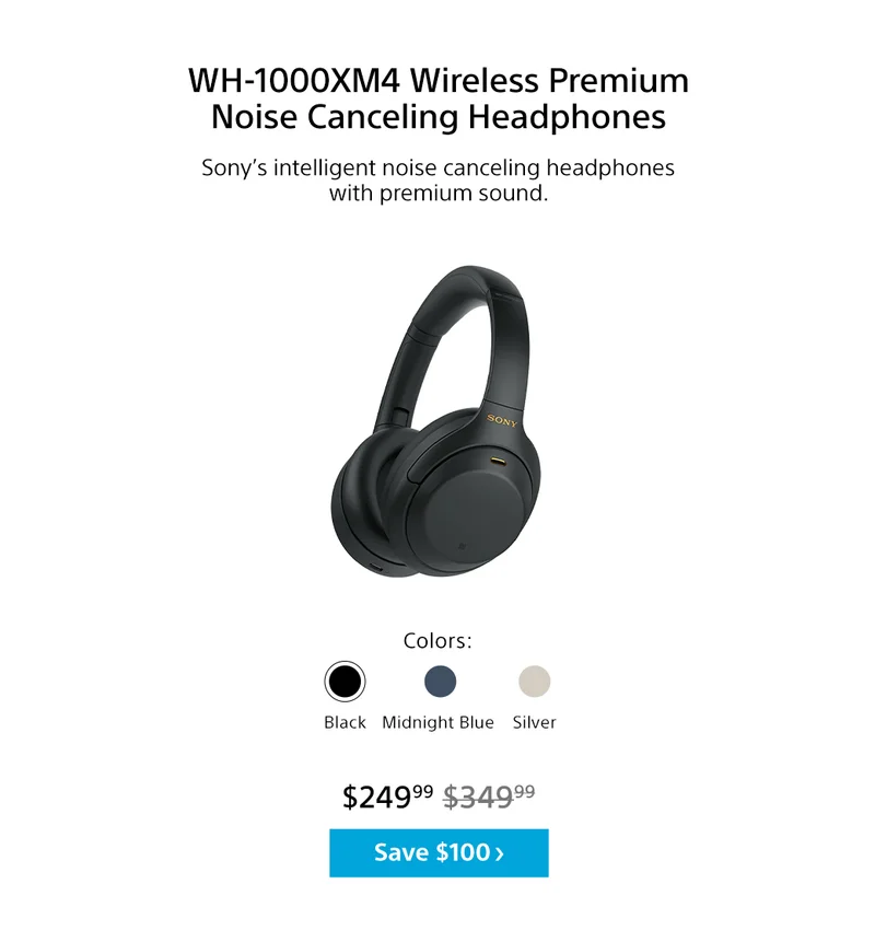 WH-1000XM4 Wireless Premium Noise Canceling Headphones