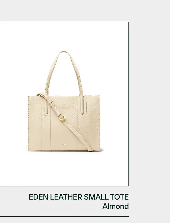 Eden Leather Small Tote Almond