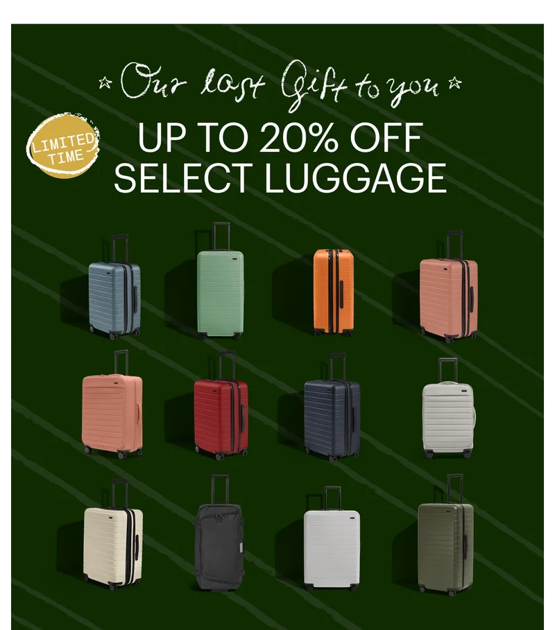 Ends Tomorrow: Up To 20% Off Select Luggage