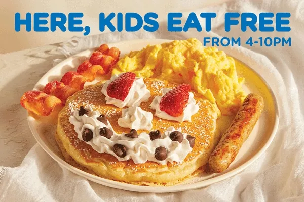 Here, Kids Eat Free from 4-10PM