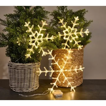 S/3 In/Outdoor Illuminated Shatterproof Snowflakes by Valerie