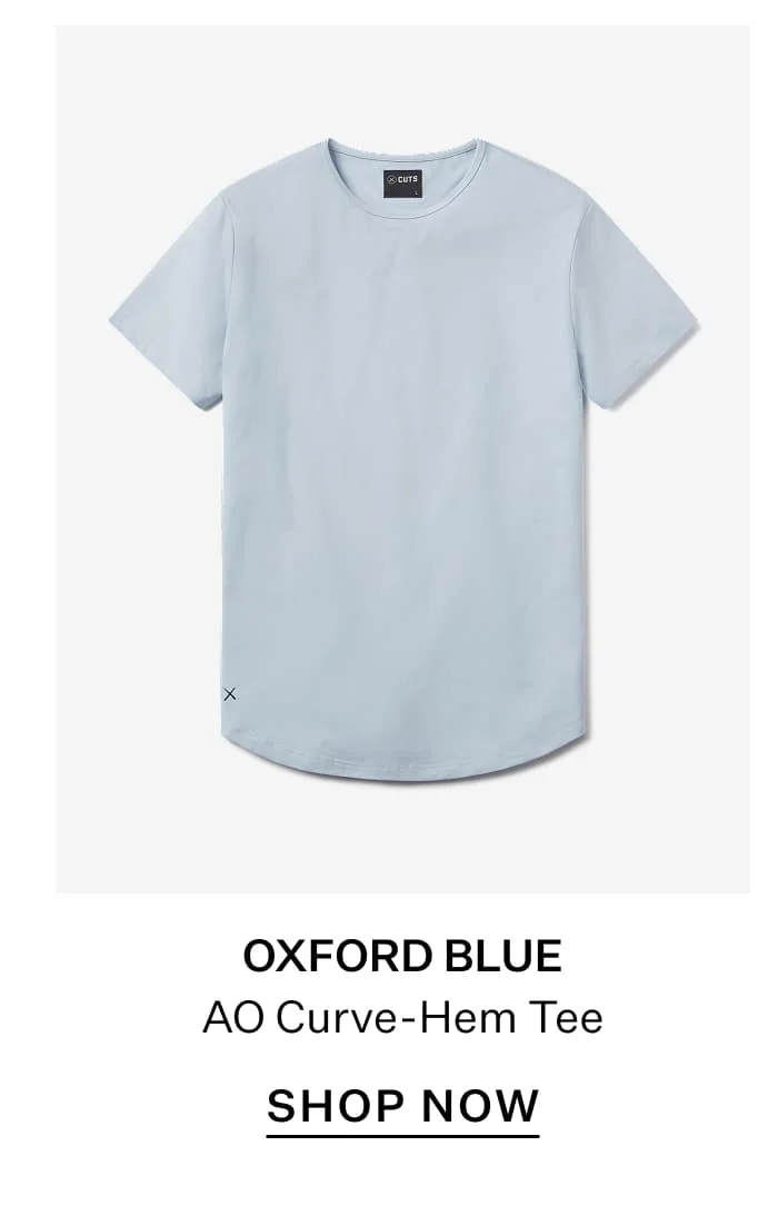 Oxford Blue AO Curve-Hem Tee