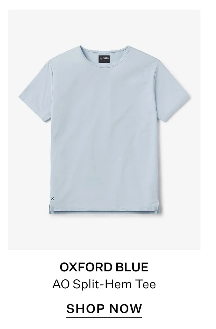 Oxford Blue AO Split-Hem Tee