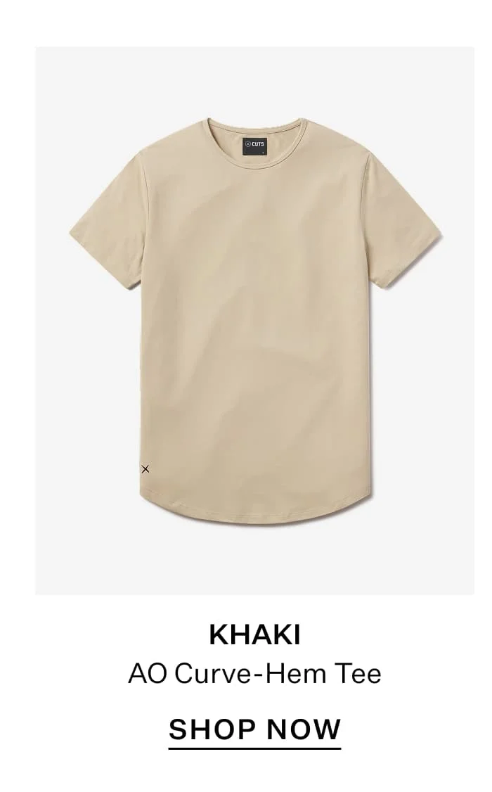 Khaki  AO Curve-Hem Tee