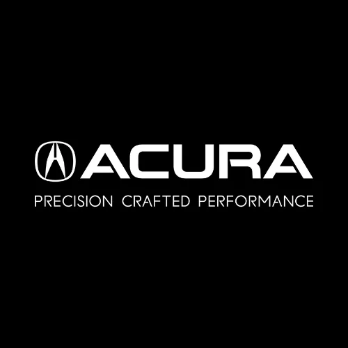 Acura logo on a black background.