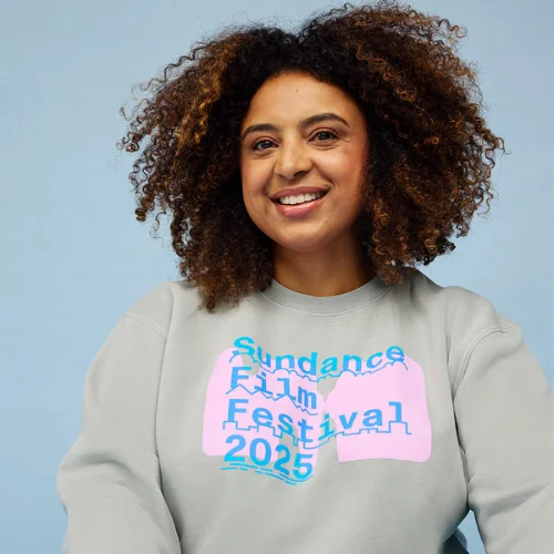Model wears the Sage Green Crew Neck