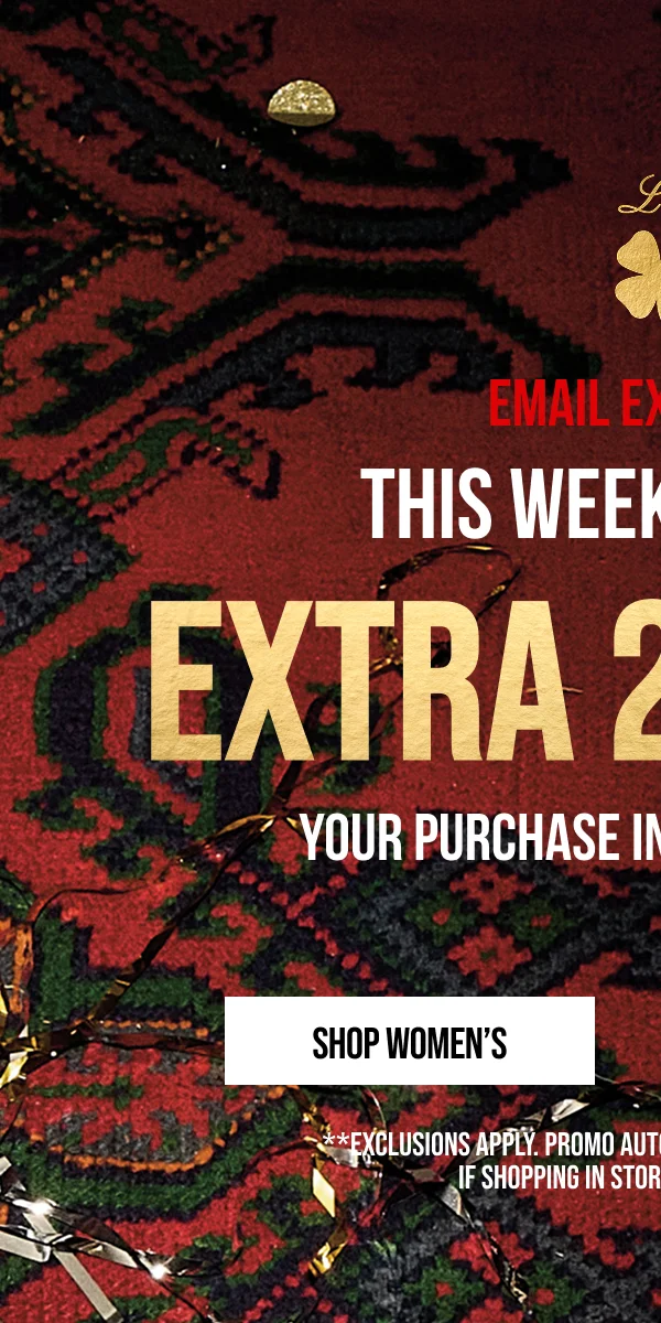 Extra 25% off Shop Women's
