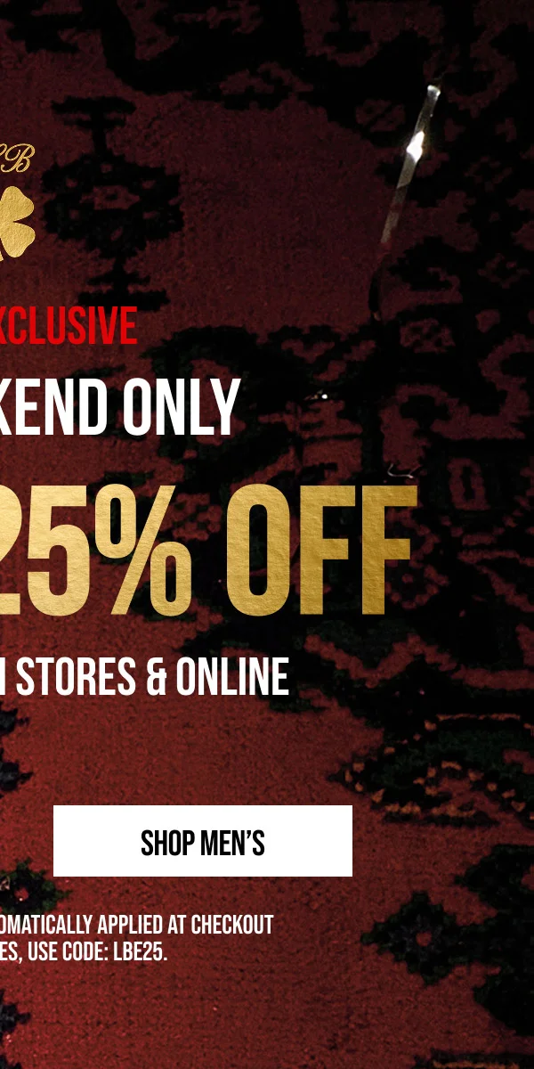 Extra 25% off Shop Men's