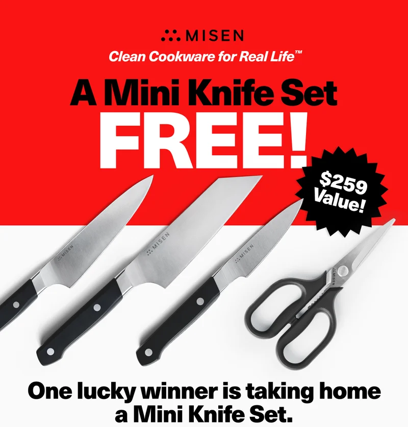 A mini knife set! One lucky winner is taking home a Mini Knife Set