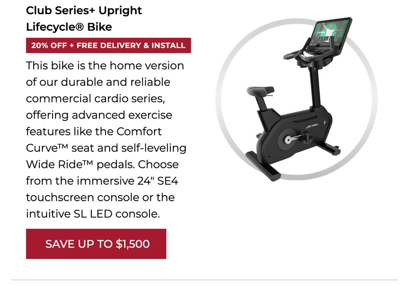 20% OFF | Club Series+ Upright Lifecycle® Bike