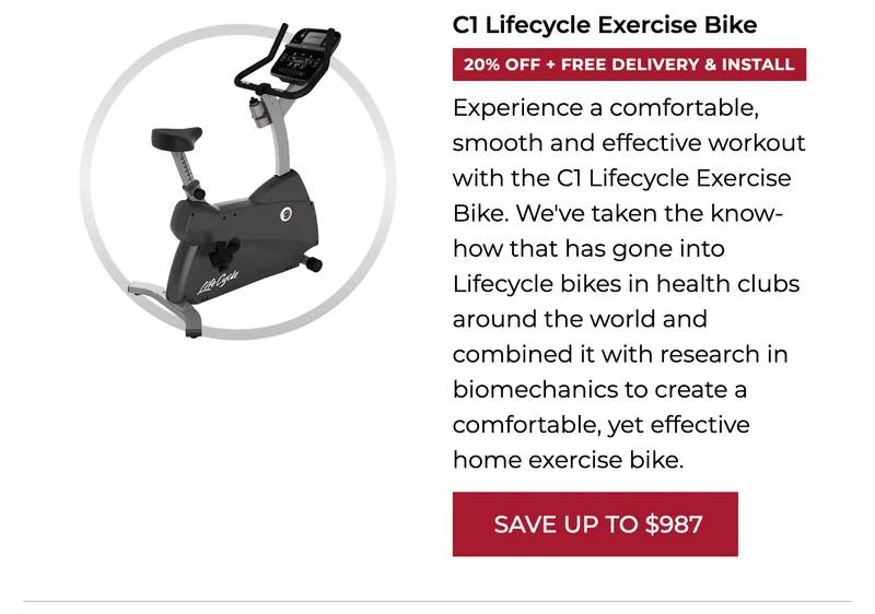20% OFF | C1 Lifecycle Exercise Bike