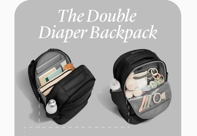 DUAL COMPARTMENTS. Designed with clear and mesh pockets so you can easily see and keep all your baby essentials neatly organized.