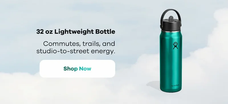 32 oz Lightweight Bottle. Commutes, trails, and studio-to-street energy. | Shop Now