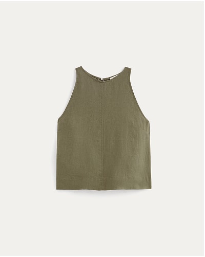 [Image]The Linen High-Neck Tank | Kalamata