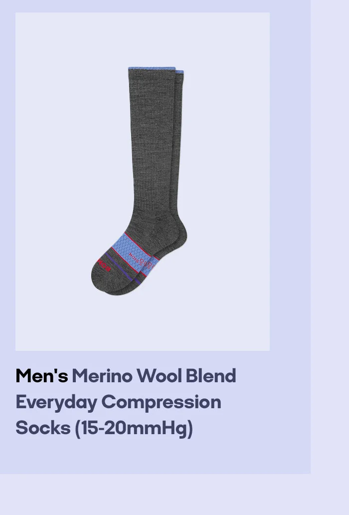 Men's Merino Wool Blend Everyday Compression Socks (15-20mmHg)