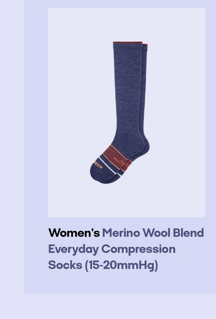Women's Merino Wool Blend Everyday Compression Socks (15-20mmHg)