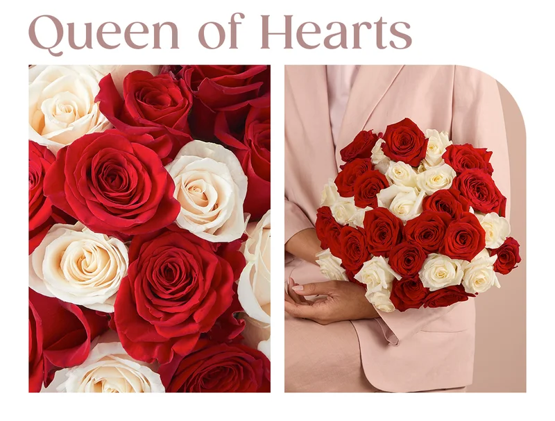 Featured Rose Bouq: Queen of Hearts