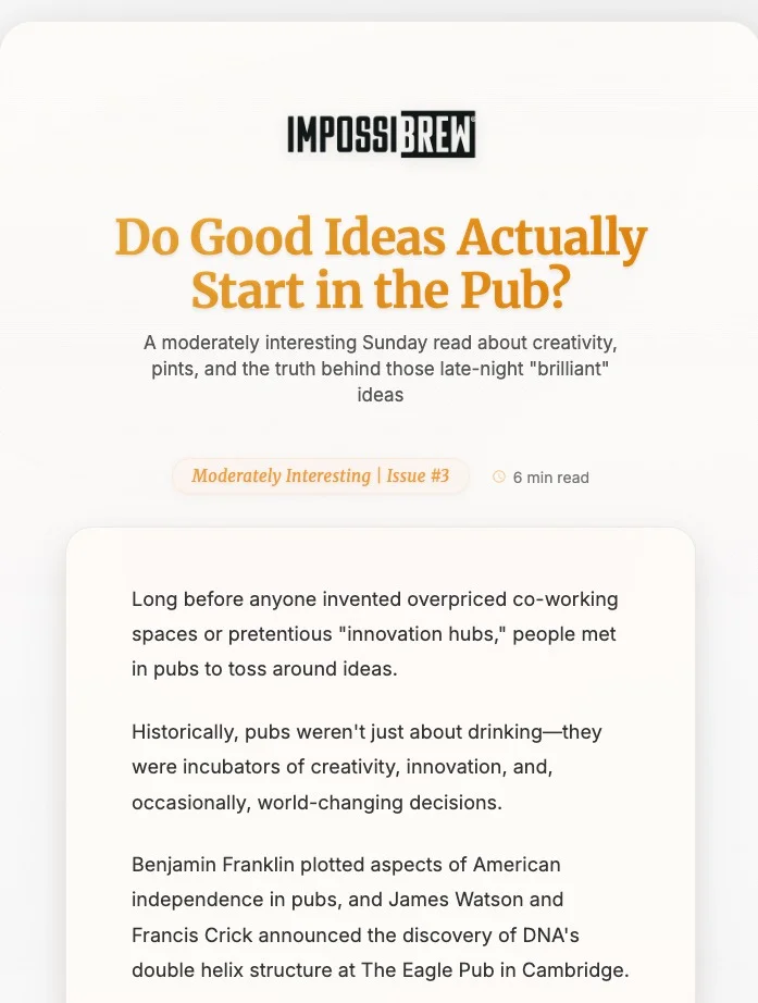 Do Good Ideas Actually Start in the Pub?