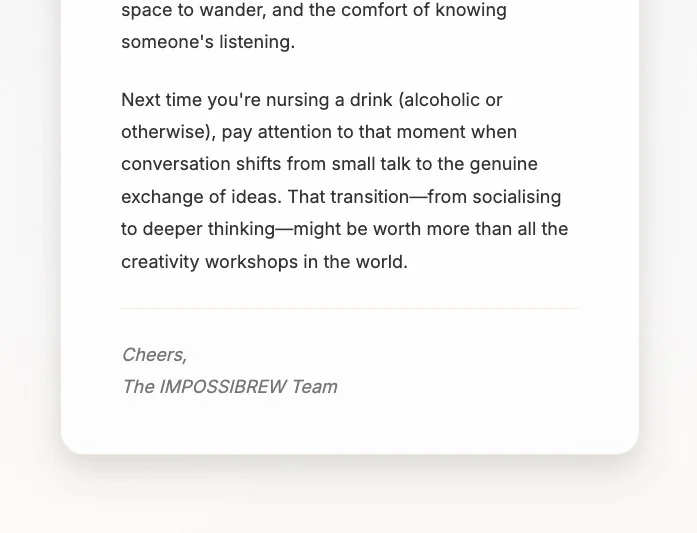 the transition from socialising to deeper thinking
