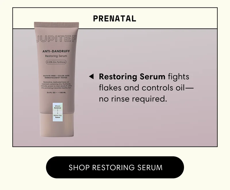 Prenatal | Restoring Serum fights flakes and controls oil—no rinse required. | Shop Restoring Serum