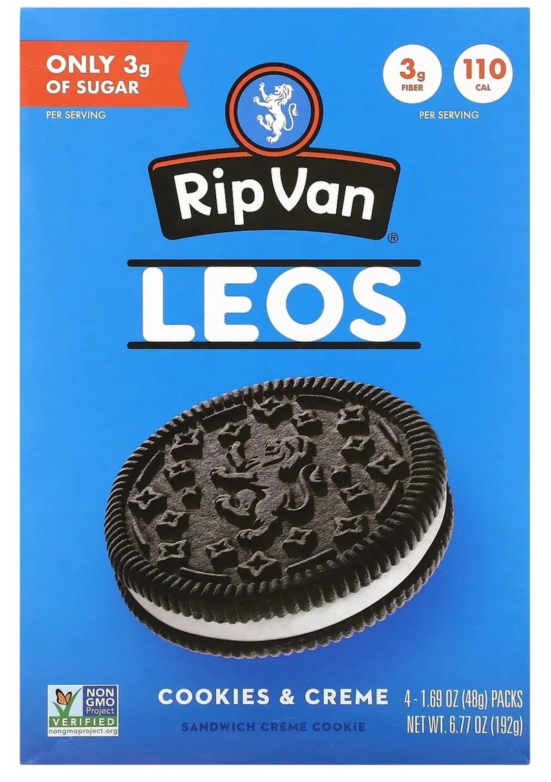 Image of Rip Van Wafels Leos Keto Cookies & Creme Sandwich Creme Cookies