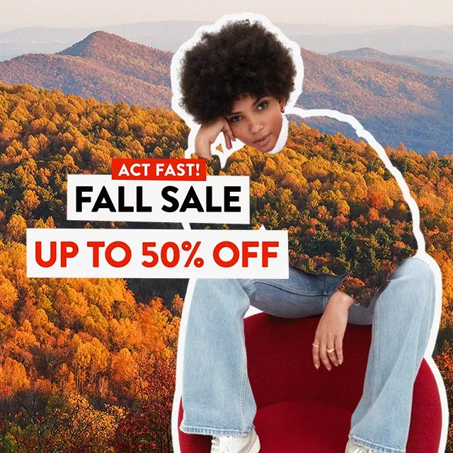 Fall Sale: up to 50% off.