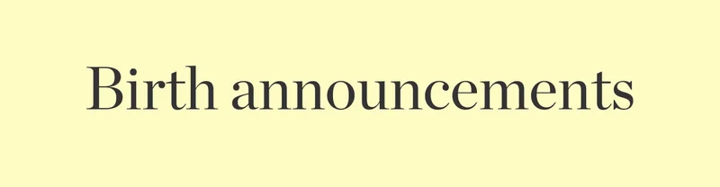 Birth Announcements