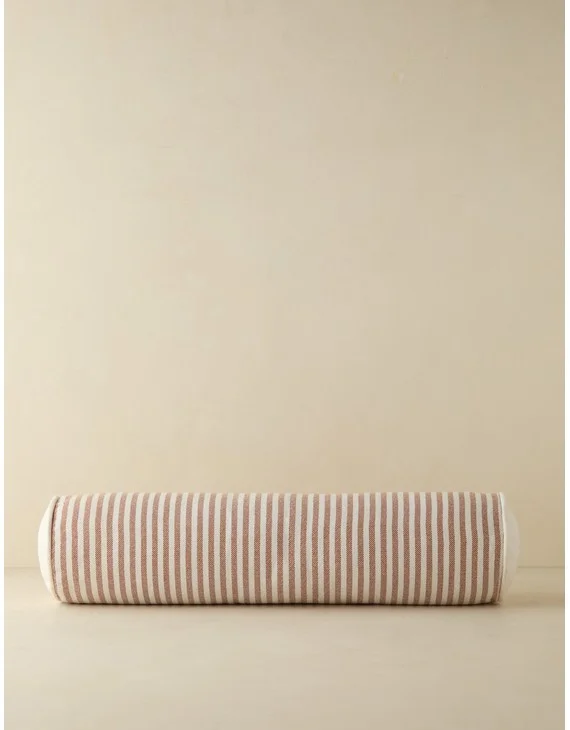 Littu Indoor / Outdoor Striped Bolster Pillow by Sarah Sherman Samuel - Rust