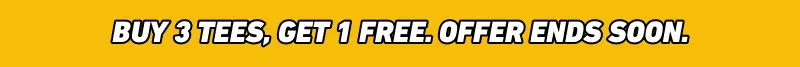 Buy 3 tees, get 1 free. Offer ends soon.