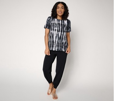 Anybody Regular Cozy Knit Printed Tee & Jogger Set